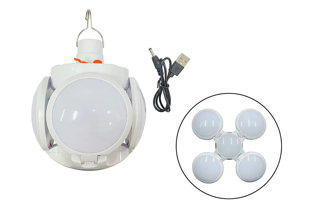 Ліхтар підвісний кемпінговий "Квітка"- 3Вт x 1000Лм з сонячною панеллю (S-NF-00007031/114010)