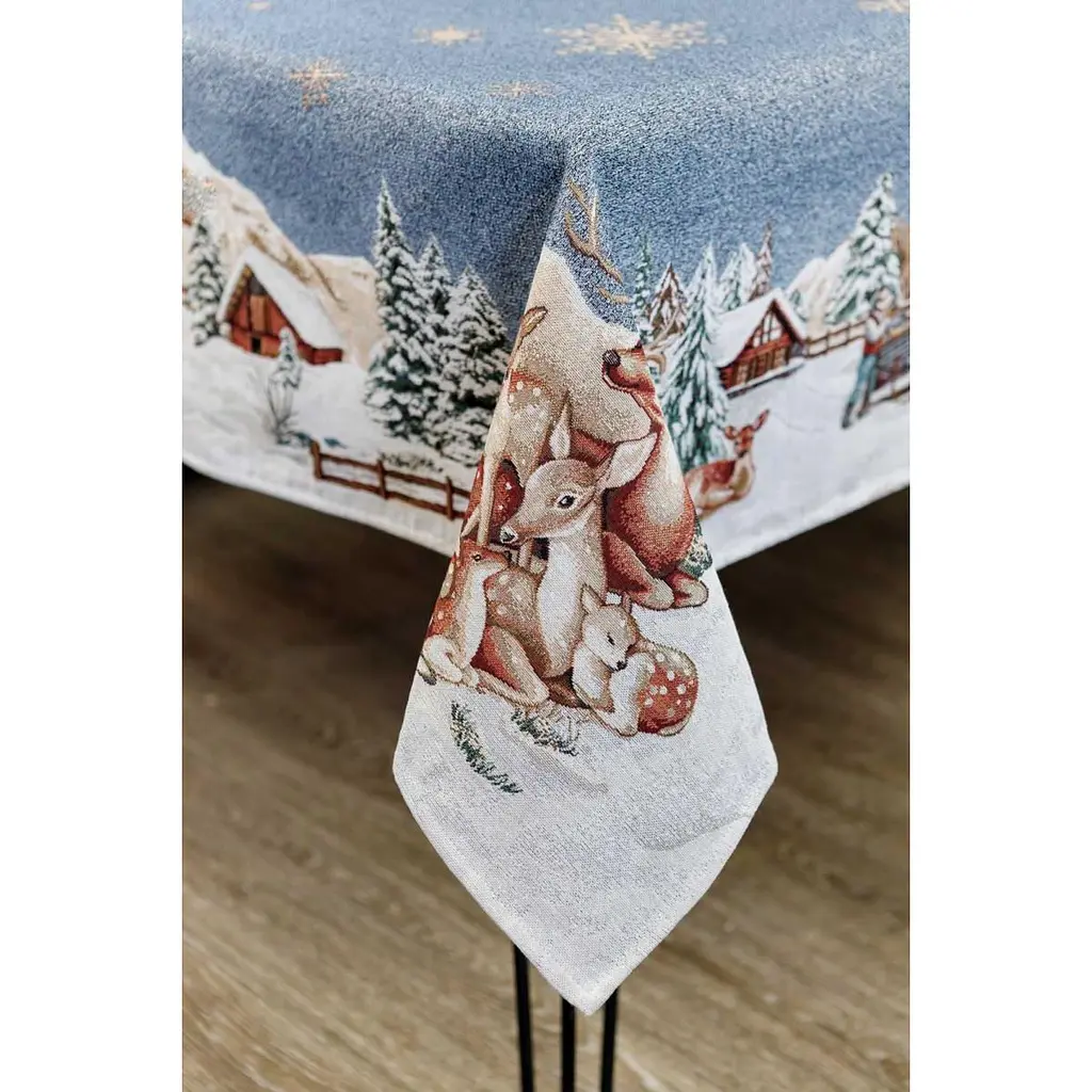 Скатертина гобеленова Прованс Блакитне сяйво 240х135 см блакитна (31307) - фото 2