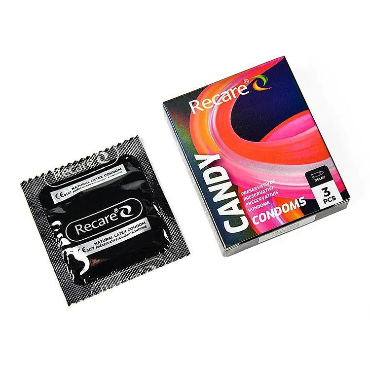 Презервативи Holographic Recare Delay Candy Condoms 3 шт, пролонгувальний ефект, цукерковий аромат - фото 2