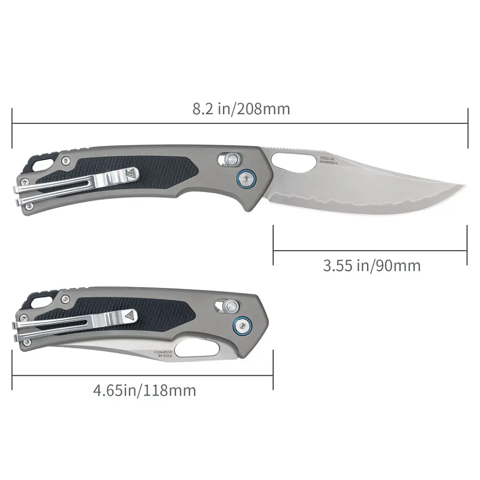 Ніж складаний туристичний SRM Retriever 9203-AK (9 см) 140Cr / G10 чорно-сірий - фото 10
