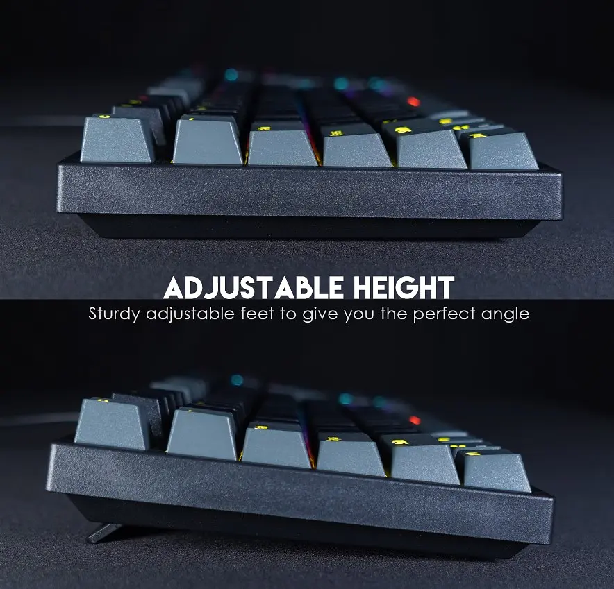 Клавіатура механічна ігрова з підсвічуванням Fantech ATOM MK-876 red switch, Eng, Black - фото 7
