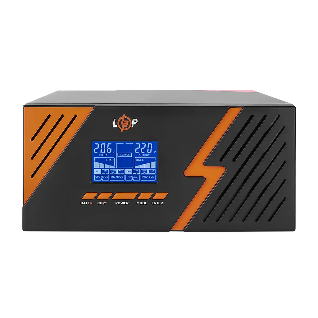 ИБП с правильной синусоидой 12V LPM-PSW-1500VA (1050Вт) Black - фото 2
