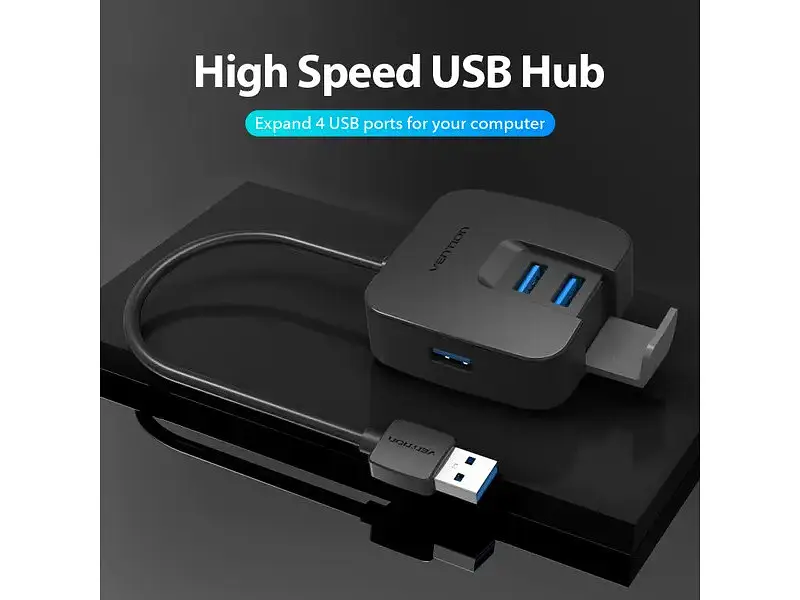 Мультипортовий адаптер Vention 4-Port USB 3.0 0.5 м Black (CHBBD) - фото 3
