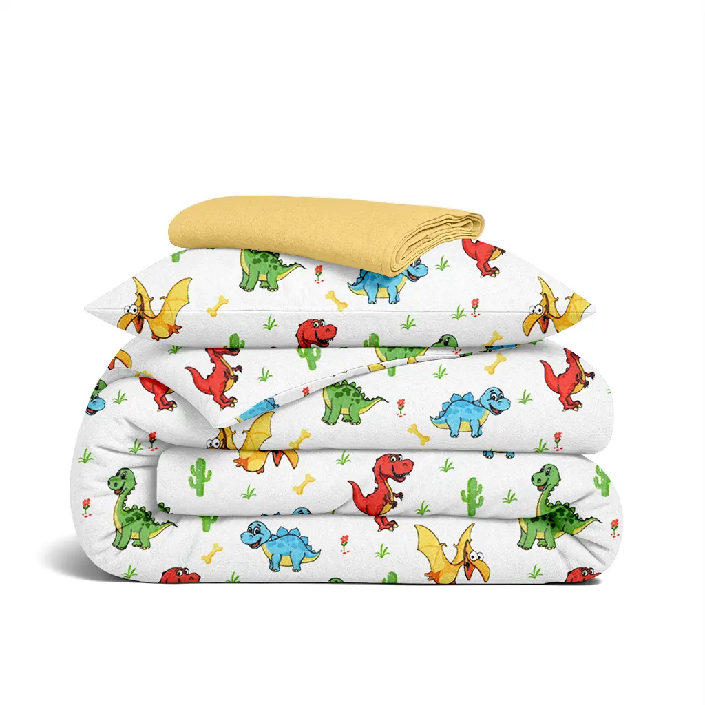 Дитяча постільна білизна фланель в ліжечко COLORFUL DINO CS2 COSAS (2200000003775)
