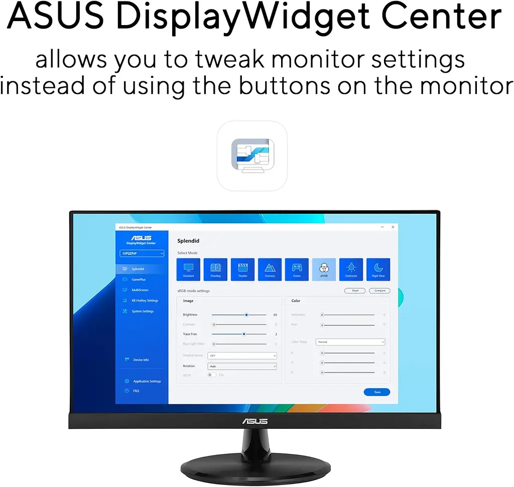 Монітор Asus 21.45" VP227HF (90LM0880-B01O71) VA Black 100Hz - фото 7