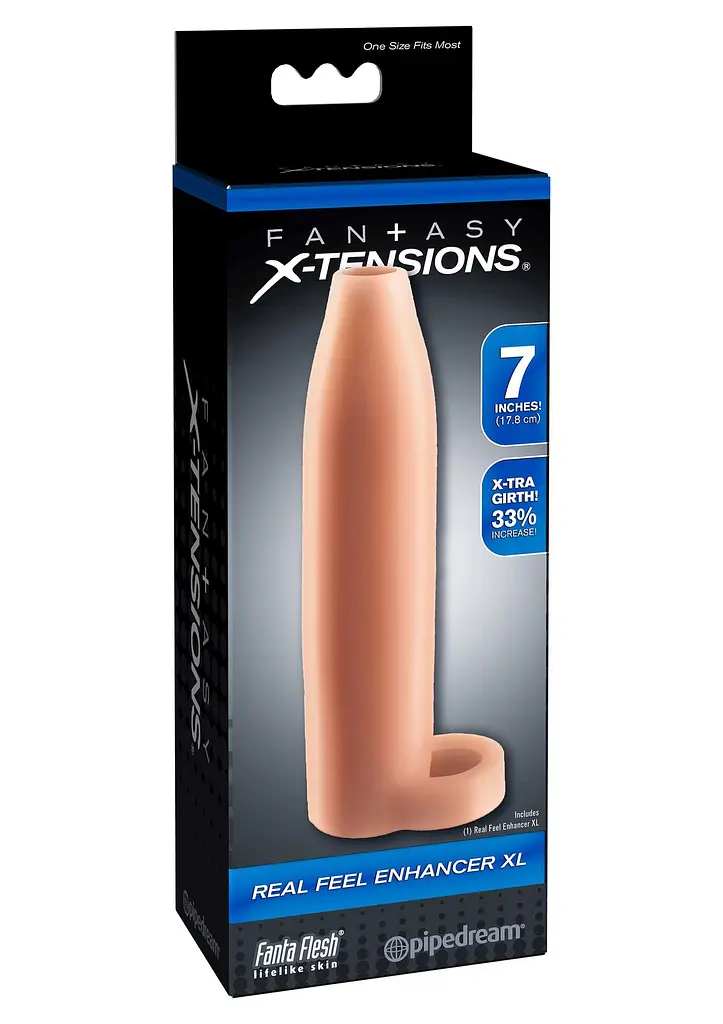 Насадка на пеніс Pipedream Real Feel Enhancer XL 18 см тілесний - фото 4