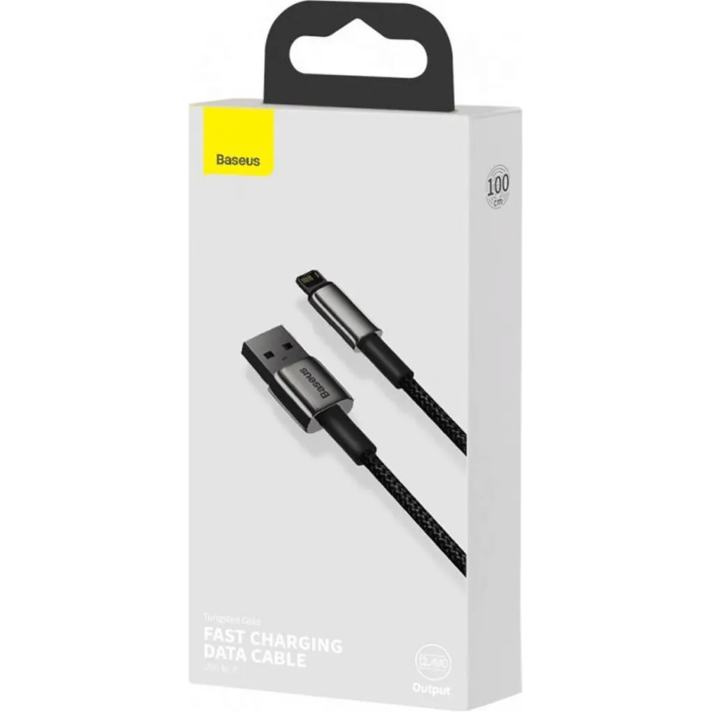 Кабель Baseus Tungsten Gold USB to Lightning 1m Black (CALWJ-01) [92814] - фото 9