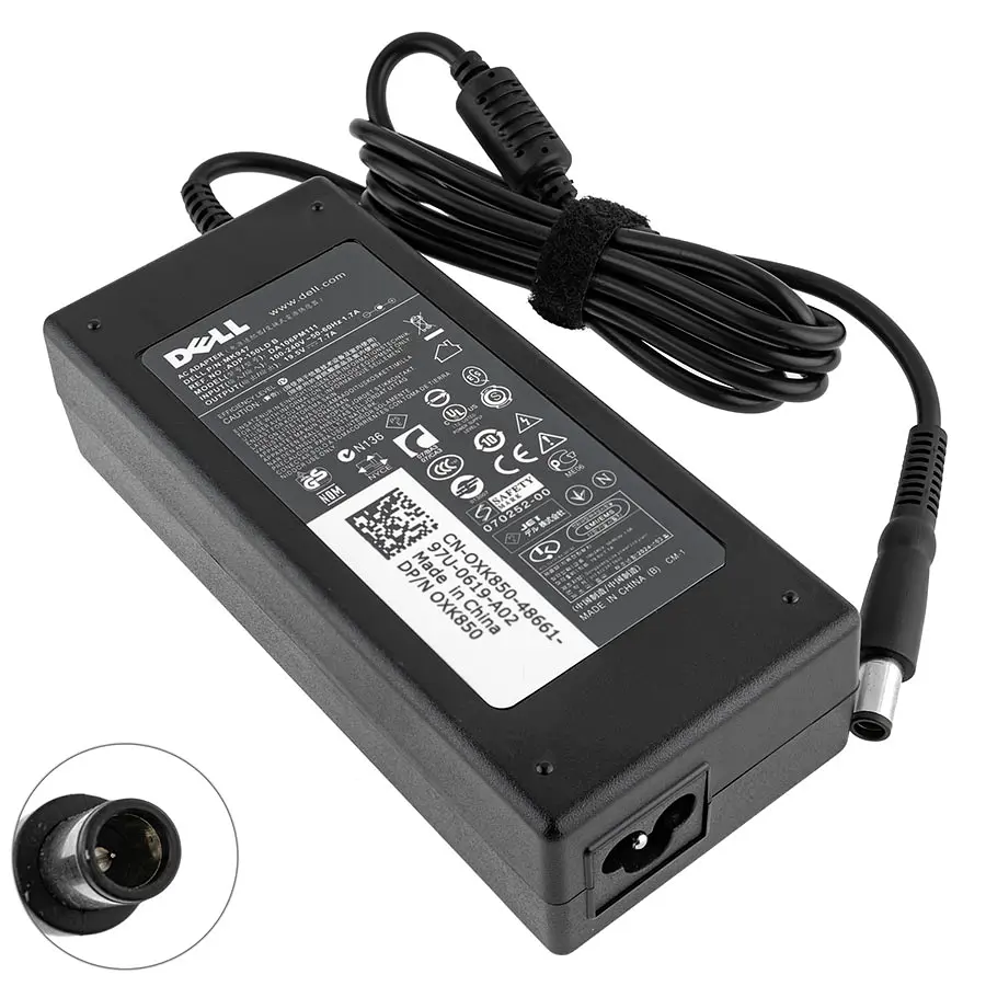 Блок живлення для ноутбука Dell 19.5V, 7.7A, 150W, 7.4x5.0-PIN, 3 hole, black, Rectangular - фото 2
