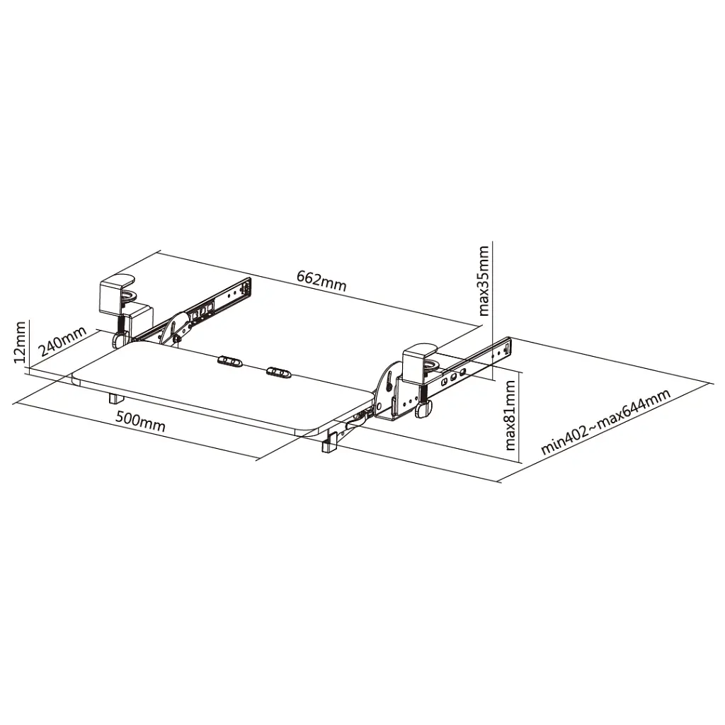 Органайзер для столу OfficePro Under-desk keyboard tray (KT135B) - фото 11