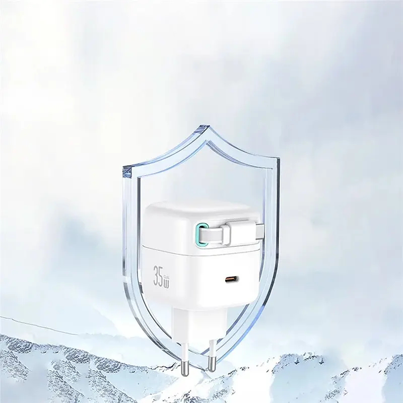 МЗП US-CC202 GaN With Type-C Magnetic Retractable Cable Module XMF Ser. 35W (2USB-C) White Usams teh0029653 - фото 7