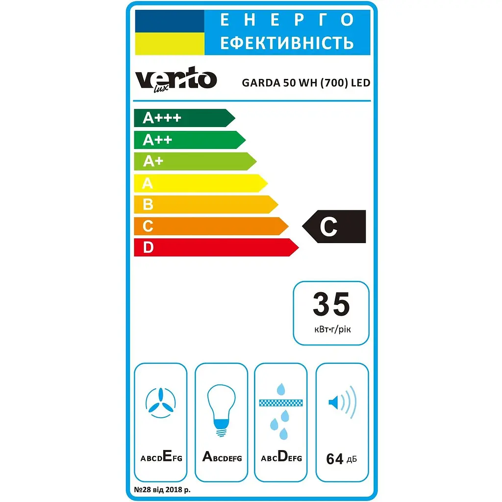 Вытяжка Ventolux Garda 50 WH (700) LED - фото 7