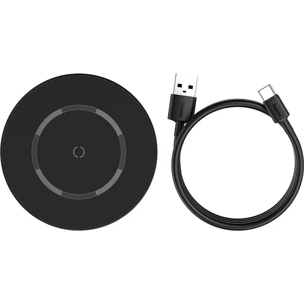 Бездротовий зарядний пристрій Baseus Simple Magnetic Black [WXJK-E01] [122151] - фото 5