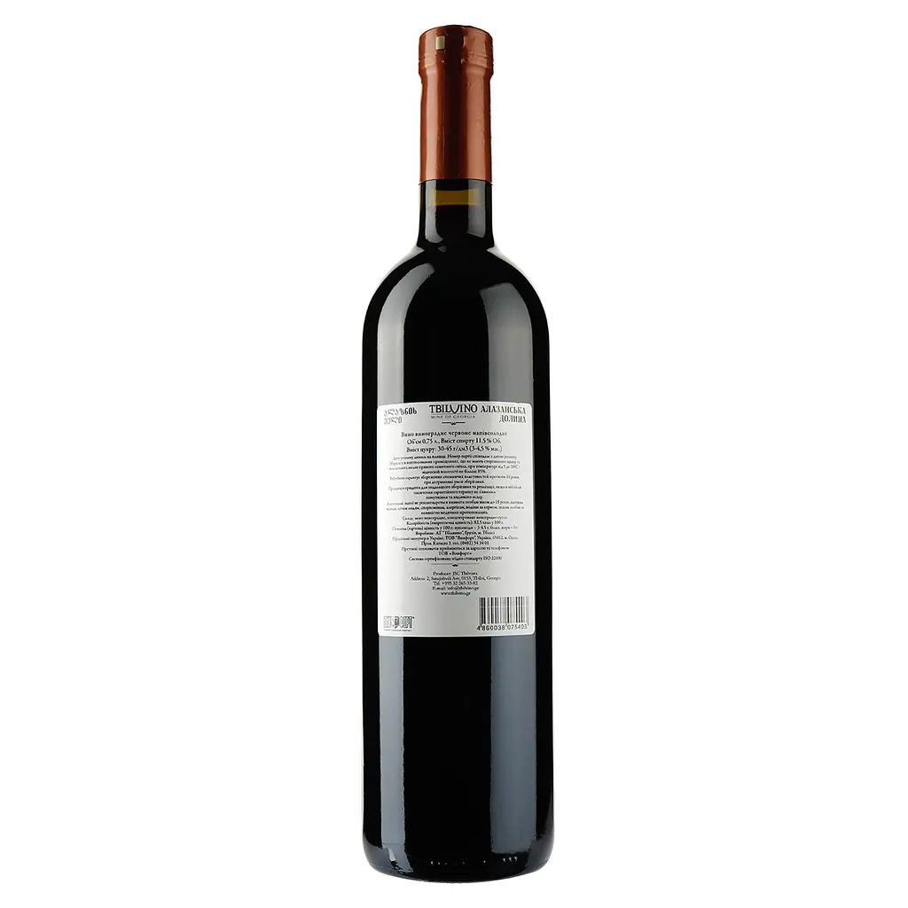 Вино Tbilvino Alazani Valley красное полусладкое 0.75 л - фото 2