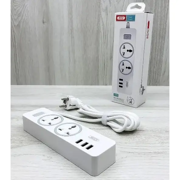 Мережевий фільтр XO WL04 подовжувач 2 розетки 3 USB 1.8 м білий - фото 5