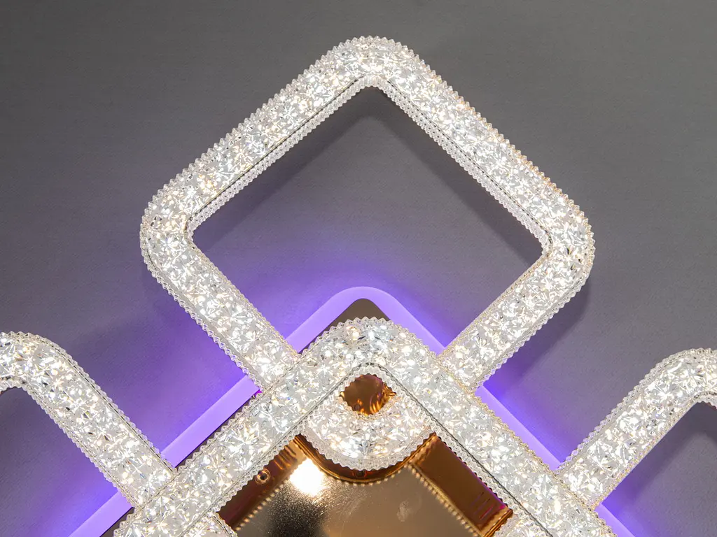 Люстра стельова LED Diasha 2205/4+1G, 80W, 3200K-6500K, золото, сучасний стиль, з пультом, димером - фото 4