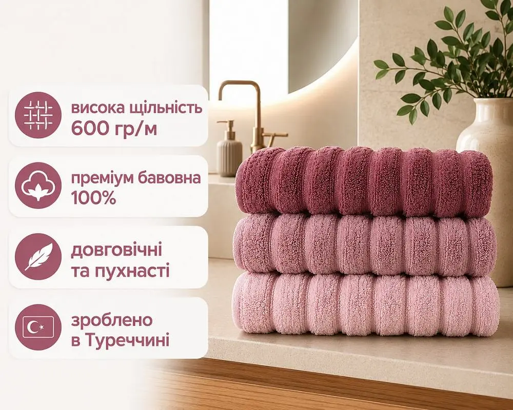 Набір турецьких махрових рушників Cestepe MicroCotton Premium 3 штуки 50x90 Ezgi 5 щільність 600 г/м2 - фото 2