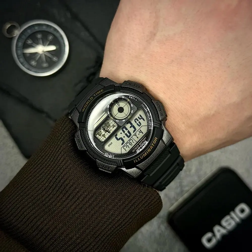 Чоловічий годинник Casio AE-1000W-1A Чорний ( AT1141-0183 ) - фото 4