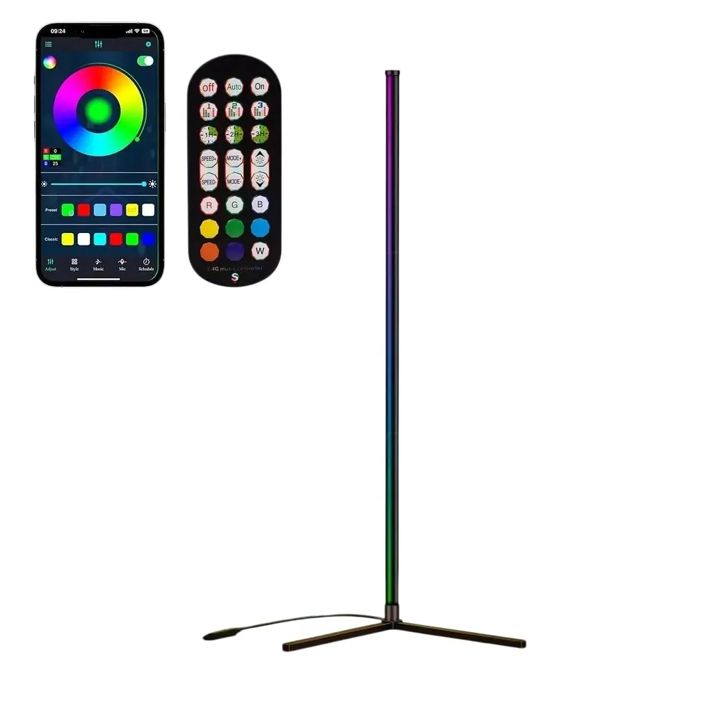 Светодиодный торшер riyo RGB с приложением и пультом дистанционного управления 16 миллионов цветов - фото 1