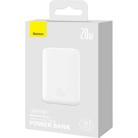 Внешний аккумулятор Baseus Magnetic Mini Wireless Fast Charge Power Bank 10000mAh 20W White [PPCX030002] [94806] - фото 6