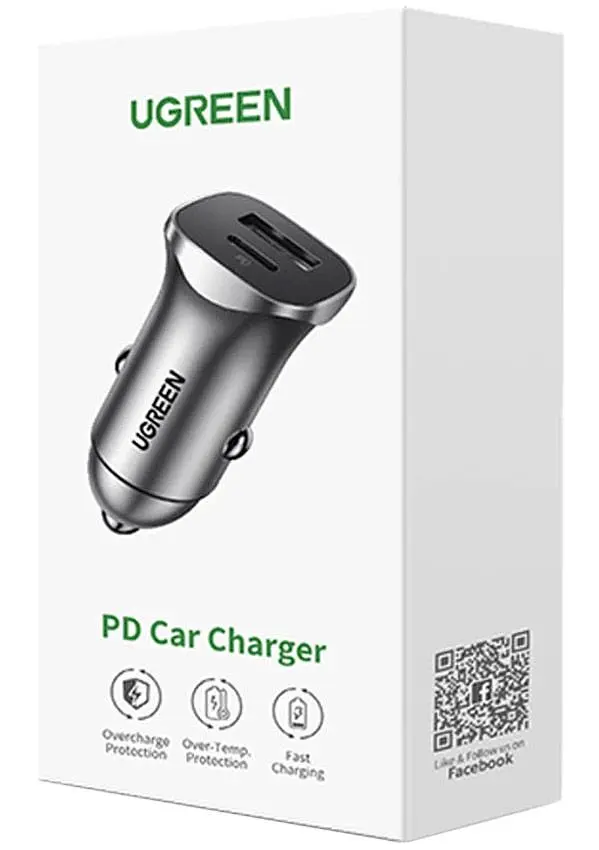 Автозарядка 2xUSB 30W (USB-C + USB-A) CD130 Ugreen (40858) - фото 4