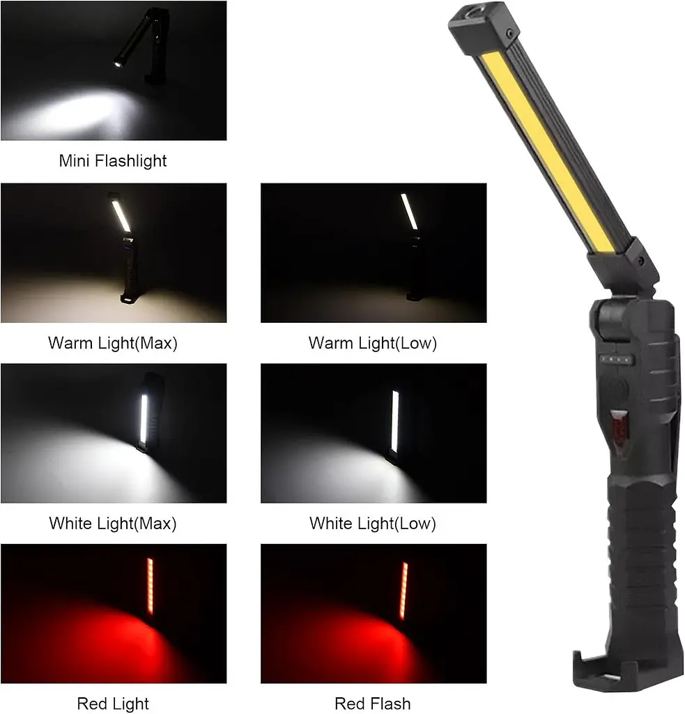 Ліхтар LIGHT L08-1 з магнітним підставою та підвісним гачком для кемпінгу ∙ Акумуляторний поворотний ліхтар LIGHT L08-1 - фото 4