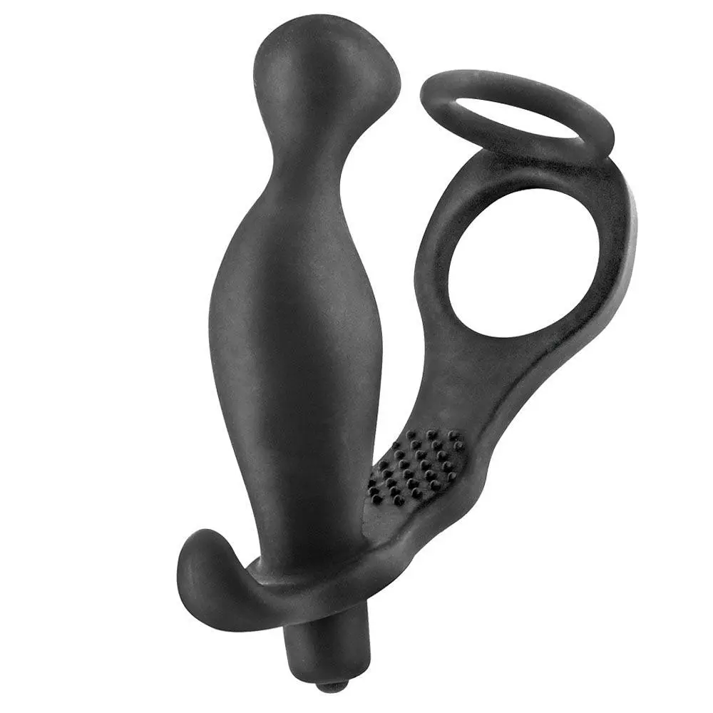 Ерекційне кільце BlueJunker Prostate Stimulator Cockring, 16,5 см (чорний)