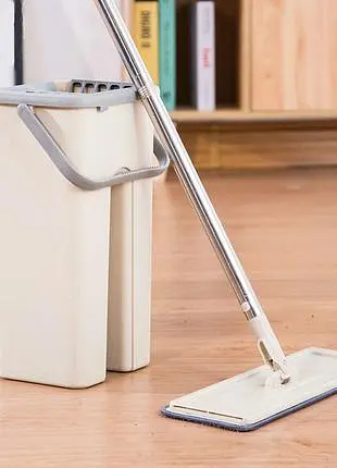 Швабра з відром і самовіджимом Spin Mop Scratch Cleaning 360, швабра ледарка 6 л - фото 2
