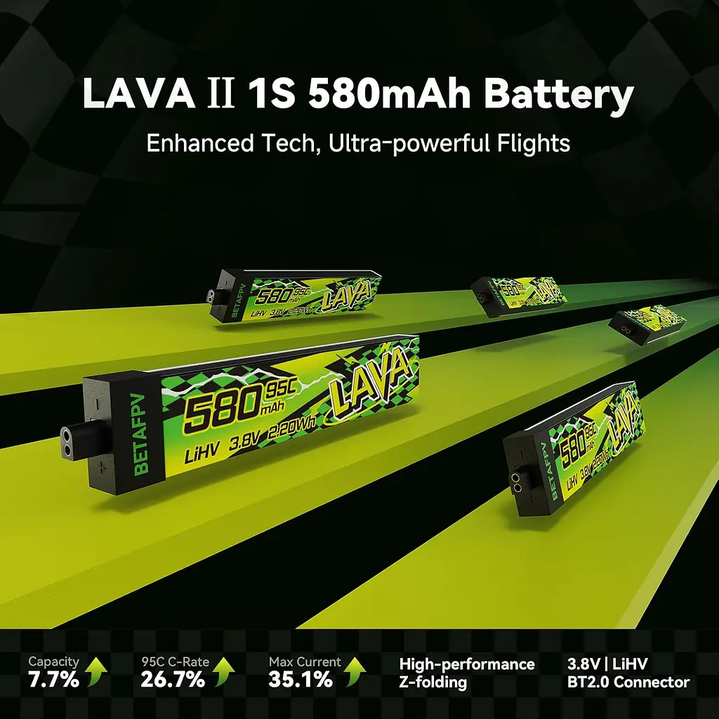 Акумулятор BetaFPV Lava 2 1S 580 mAh BT2.0 / 3.8V / 95C / LiHV для FPV Air, Meteor, Cetus, Tiny Whoop (19521) - фото 5