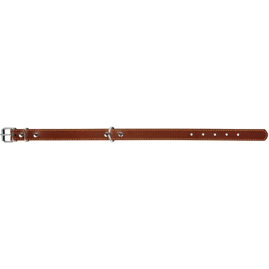 Нашийник подвійний Collar, шкіра, 27-35х1,4 см, коричневий - фото 4