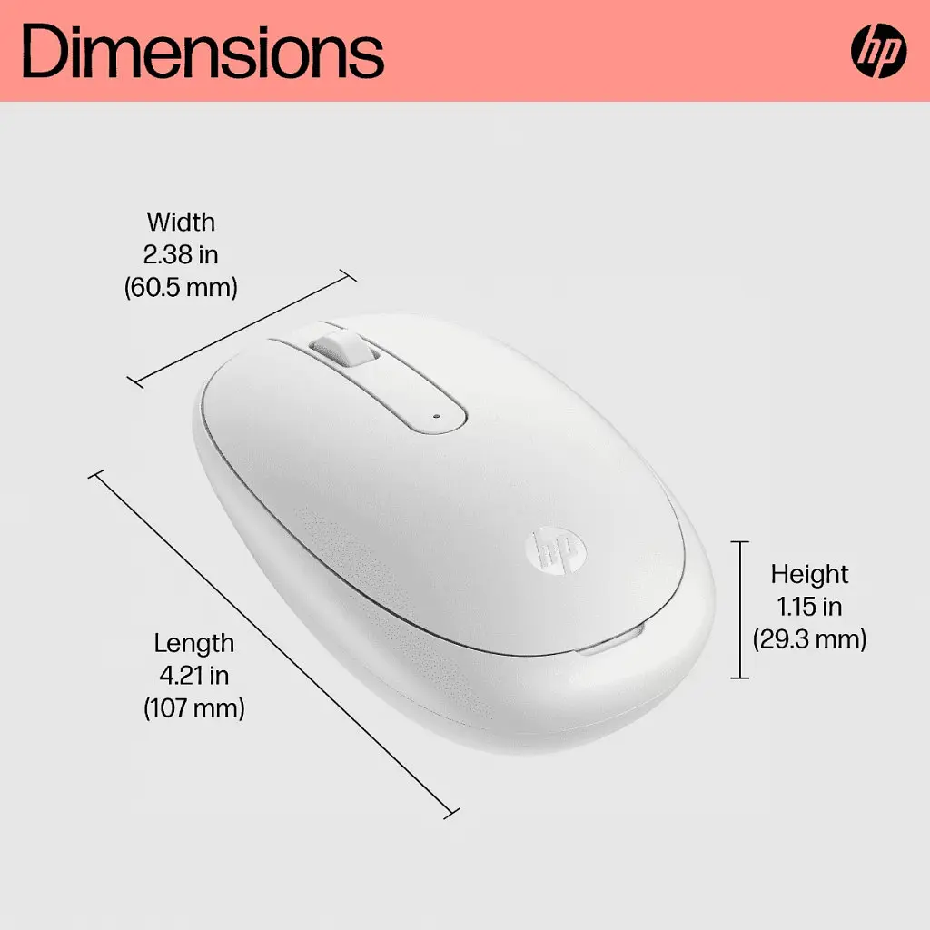 Мишка HP 240 Bluetooth White (793F9AA) - фото 7