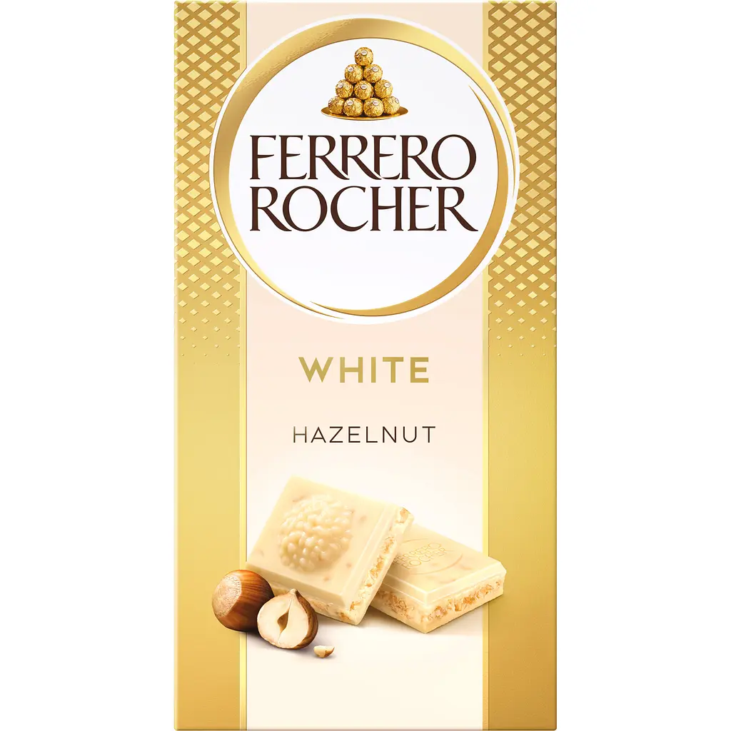 Шоколад Ferrero Rocher білий з лісовим горіхом 90 г (895509)