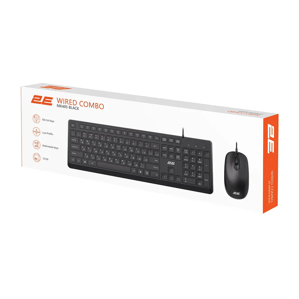 Дротова клавіатура та миша 2E MK405 USB-A EN/UK iz15829 - фото 10