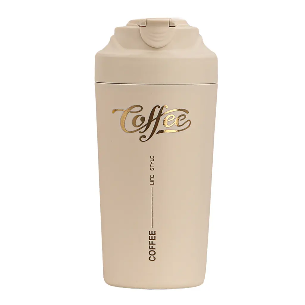 Термочашка Coffee 480 мл з керамічною колбою, бежевий Yiwu HP-14-14BE - фото 13