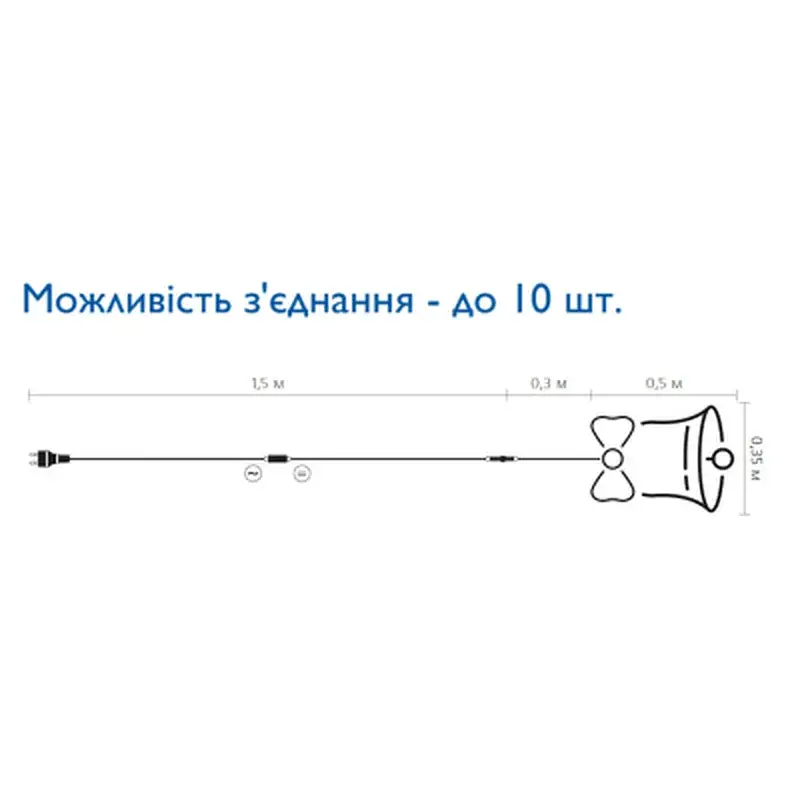 Гірлянда Delux Motif flash Bell 50 х 35 см червоний/зелений IP44 EN (90012987) - фото 2