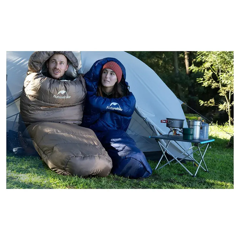 Спальний мішок Naturehike з капюшоном MJ600 CNK2300SD014, темно-блакитний (6976507663977) - фото 4