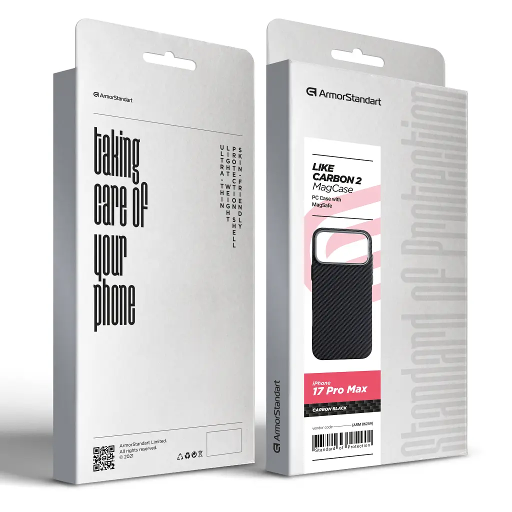 Чохол до мобільного телефона Armorstandart LikeCarbon2 MagCase Apple iPhone 17 Pro Max вугільно-чорний (ARM86259) - фото 8