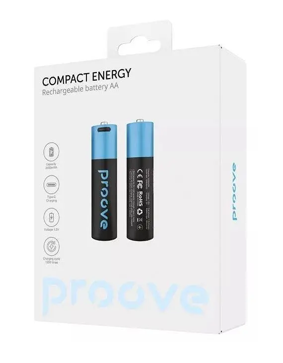 Аккумуляторные батарейки Proove Compact Energy AA (2 ПК) (RBCE26010008) набор 2 штуки - фото 3