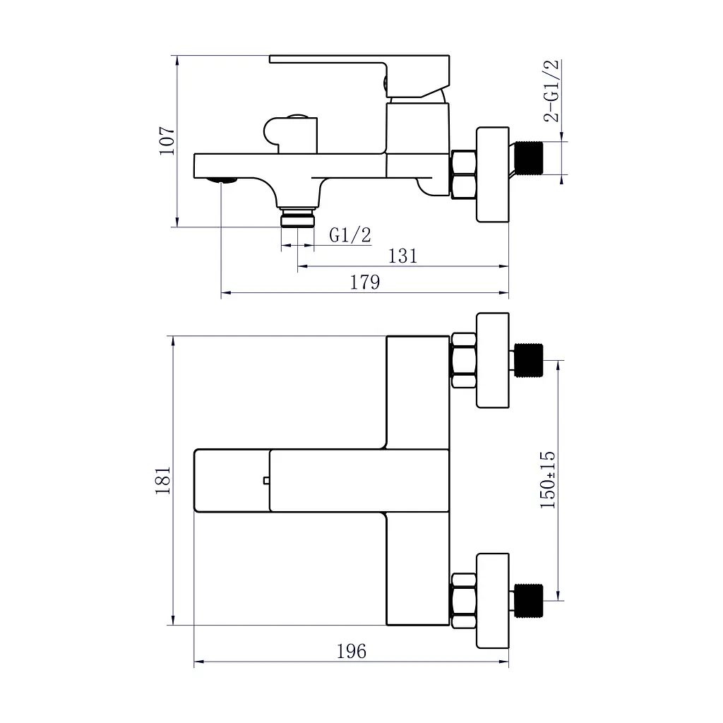 Змішувач для ванни Qtap Gemini (з душовим гарнітуром) QTGEM259BLM45682 Black Matt - фото 2