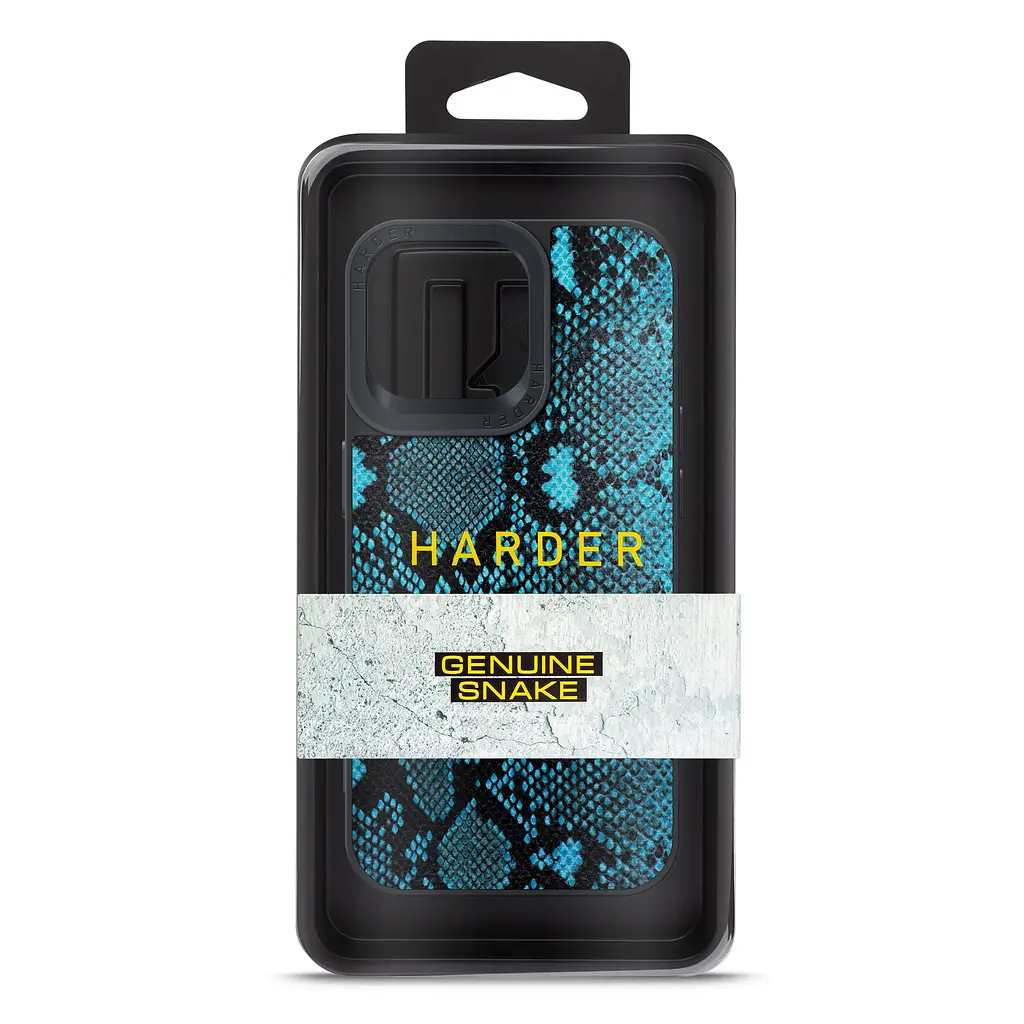 Кожаный чехол для Apple iPhone 14 Pro Max, Harder Genuine Snake, синий, термополіуретан ТПУ + экокожа с имитацией змеиной кожи, панель, защита корпуса, противоударный, микрофибра, рамка вокру камеры, защита всего корпуса, (ARM76790) - фото 3