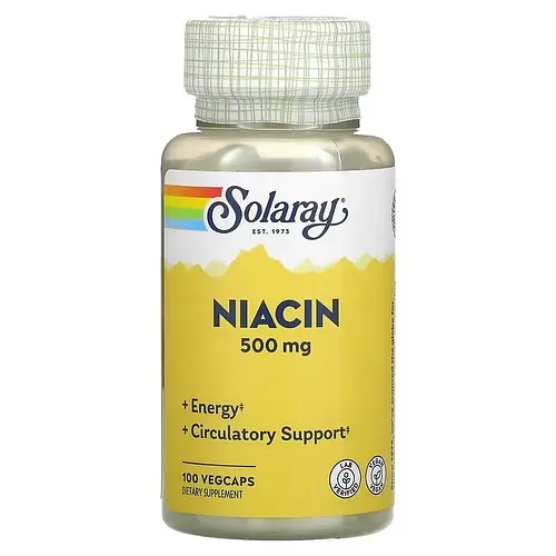 Ніацин (B-3) Niacin 500 mg 100 капсул Solaray vit0005296
