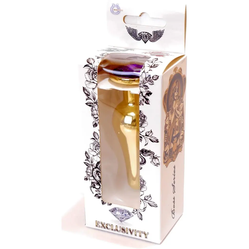 Анальна пробка Boss Of Toys Boss Series - Jewellery Gold Butt Plug Purple, BS6400070, Золотий / Фіолетовий - фото 8