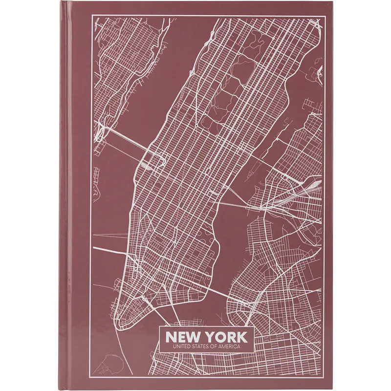 Книга записна Axent Maps New York A4 в клітинку 96 аркушів рожево-коричнева (8422-543-A) - фото 3