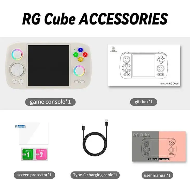 Ретро ігрова приставка Anbernic RG Cube 128GB Beige/White [109010] - фото 3