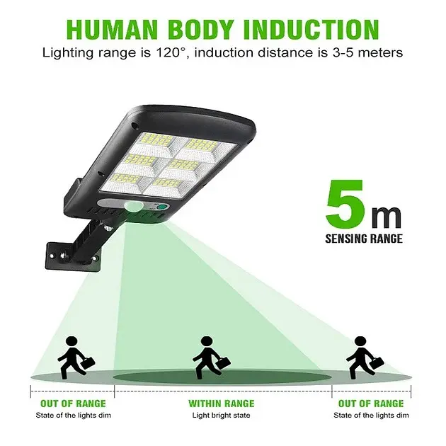 Вуличний ліхтар настіний із пультом Solar Light 6COB на сонячних батареях з датчиком руху - фото 8