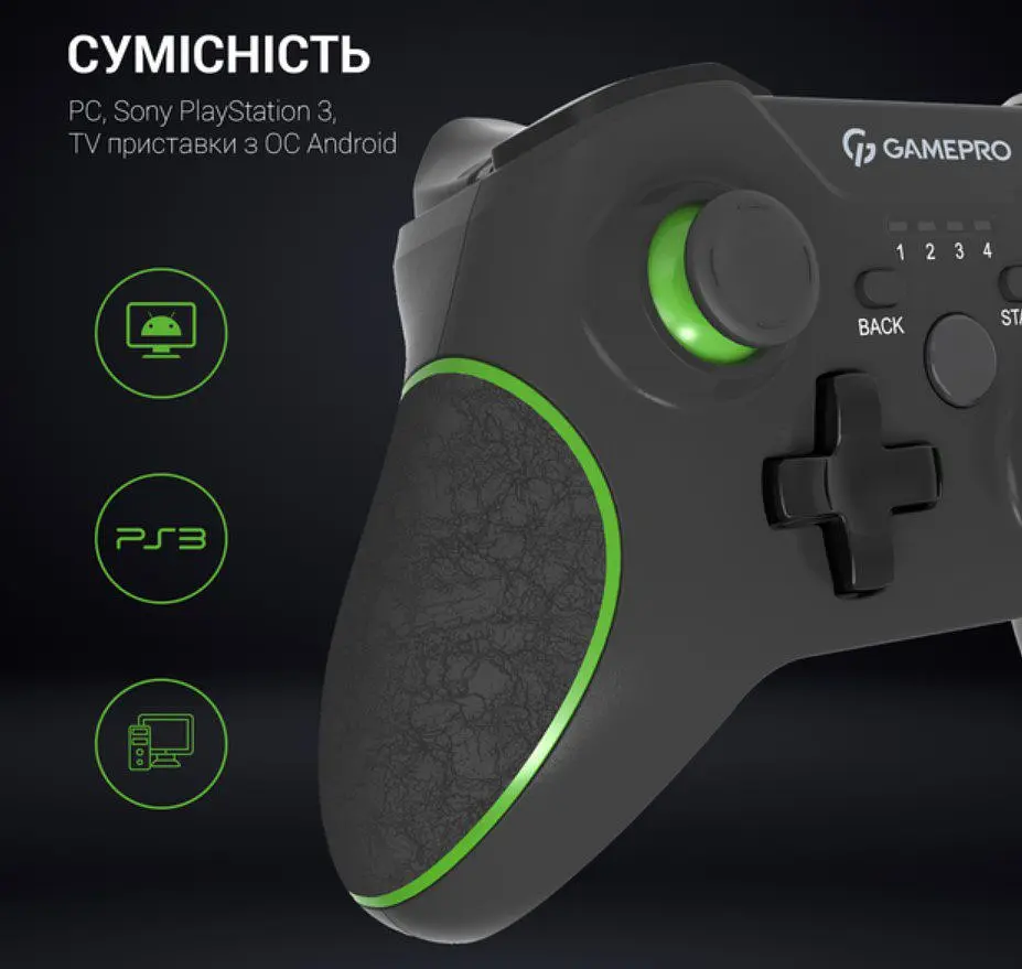 Геймпад джойстик GamePro MG-650 Black 2.4G PC/PS3/Android - фото 11