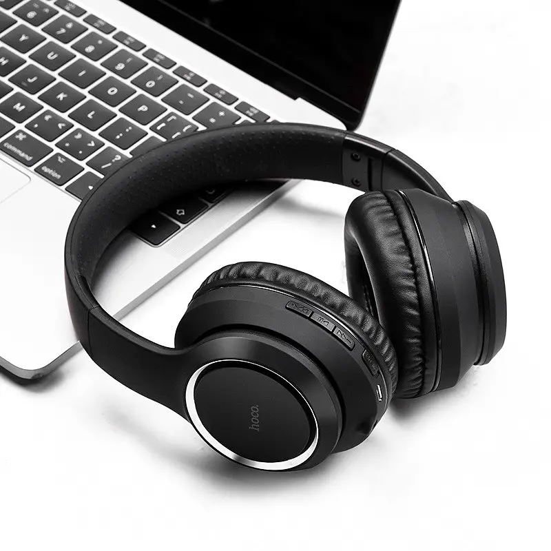 Бездротові накладні навушники HOCO W28 Journey wireless headphones чорний - фото 3