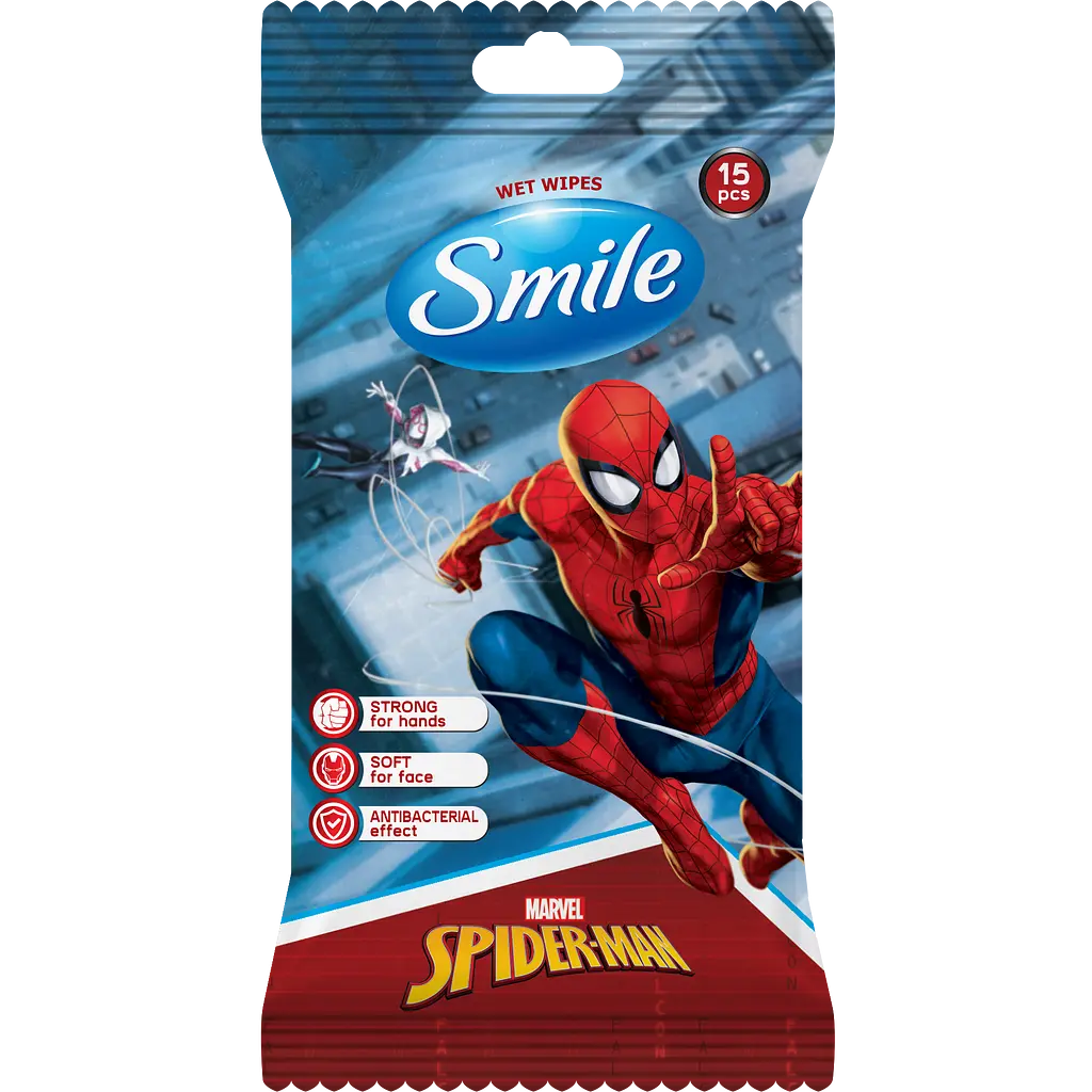 Вологі серветки Smile Antibacterial Marvel, 15 шт. - фото 3