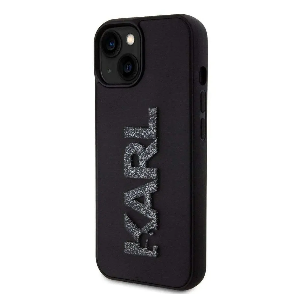 Чехол Karl Lagerfeld 3D Rubber Glitter Logo Karl для iPhOne 15 Black (57983116796) - фото 2