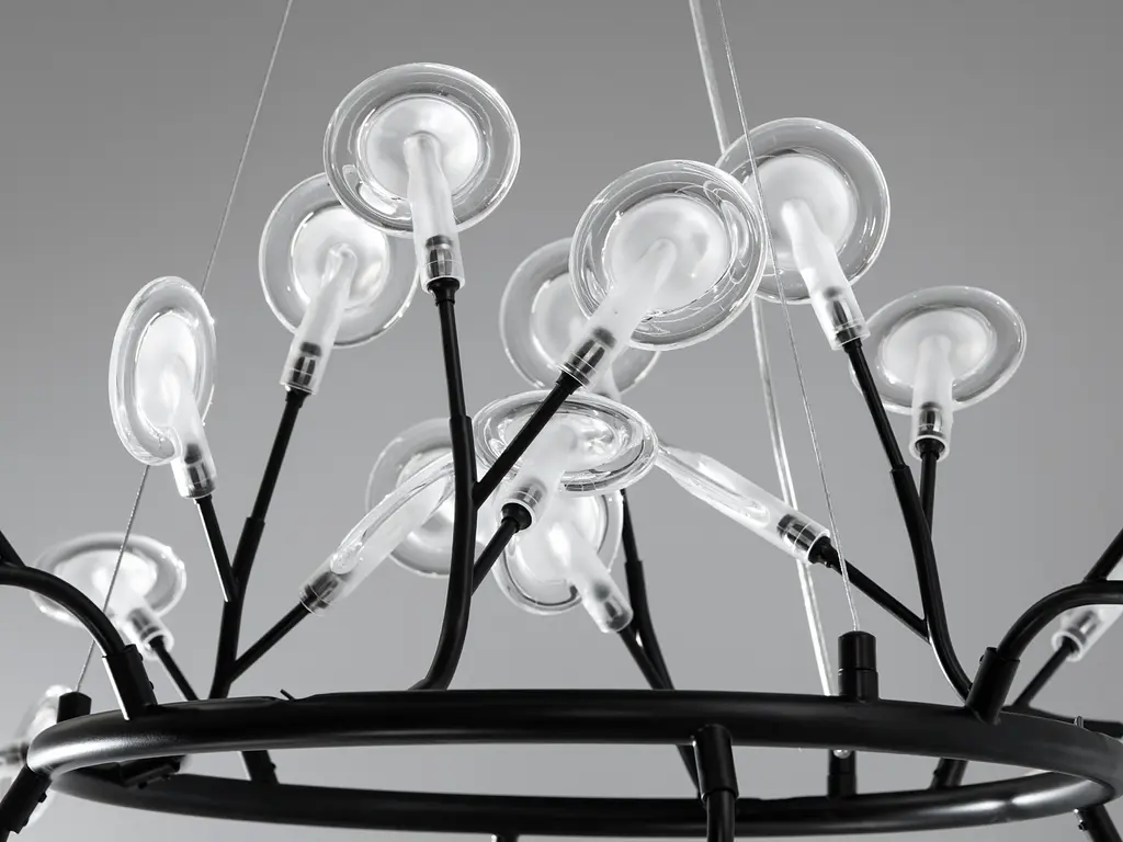 Красивая новинка люстра на тросах "Светлячок", люстра черная на 36 ламп - фото 3