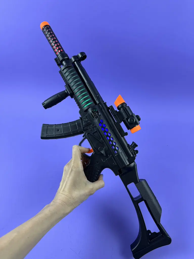 Автомат іграшковий MP5 зі світлом та звуком JL666-14, на батарейках, 2 варіанти прикладу, для хлопчиків від 5 років - фото 2